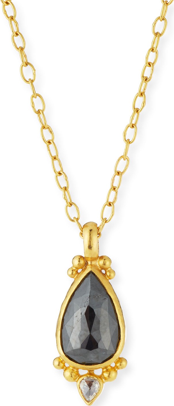 GURHAN 24k Black Diamond Teardrop Pendant Necklace