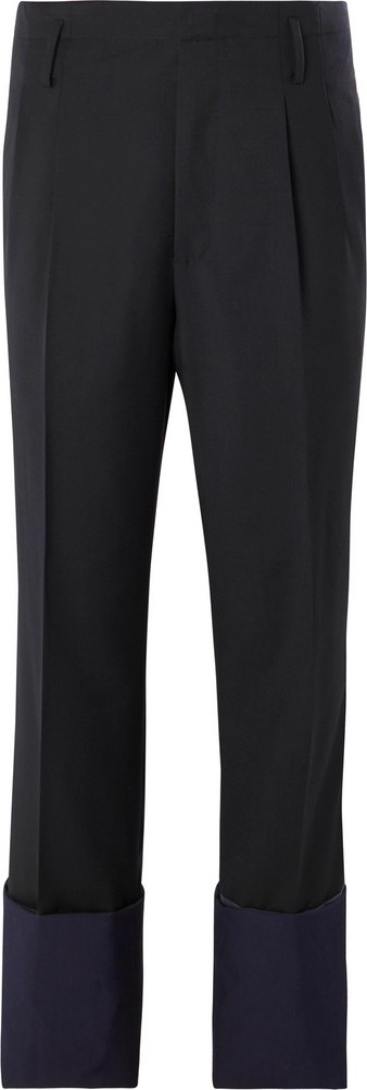 Lanvin Pleated Panelled Wool Trousers