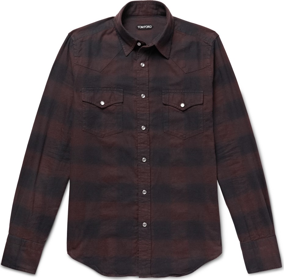 TOM FORD Buffalo Check Cotton-Flannel Shirt