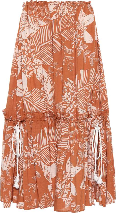 See By Chloé Printed cotton-blend midi skirt