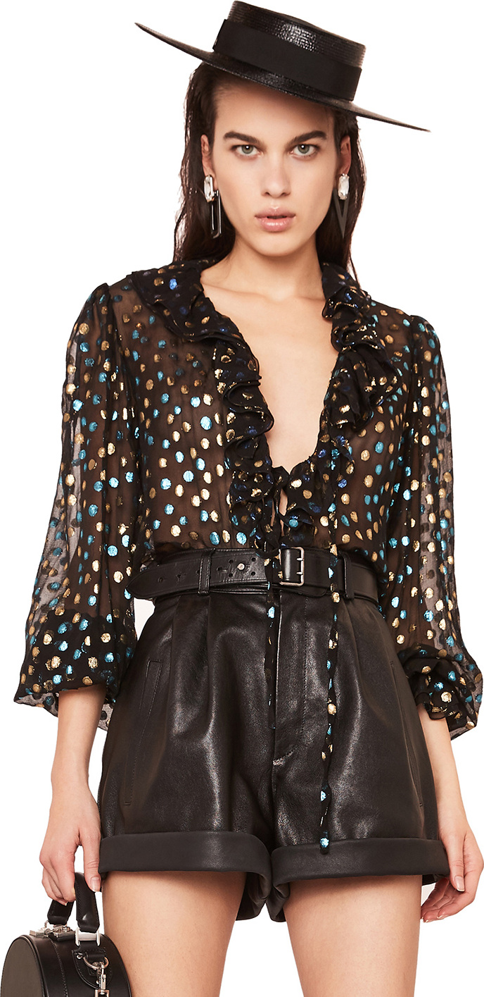 Saint Laurent Ruffle Trim Blouse