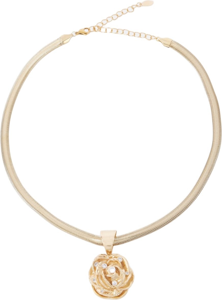 Magda Butrym - Floral crystal-embellished pendant necklace