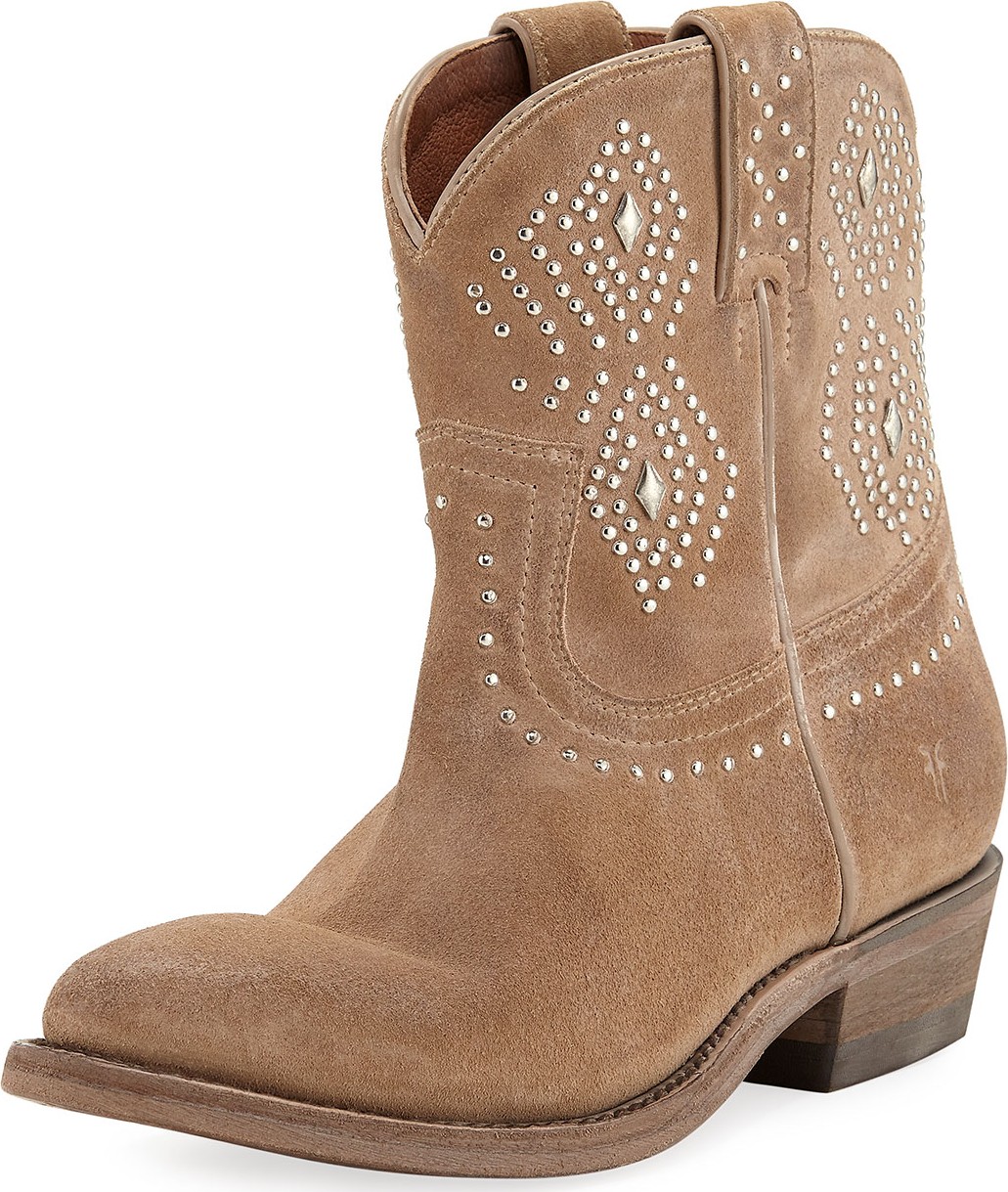 Frye Billy Studded Suede Western Booties