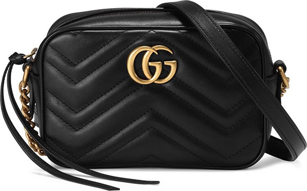 Gucci GG Marmont Mini Matelassé Camera Bag  Black