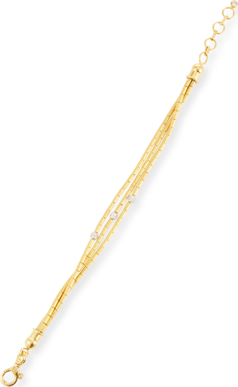 GURHAN Vertigo Triple-Strand Gold Pave Diamond Bracelet