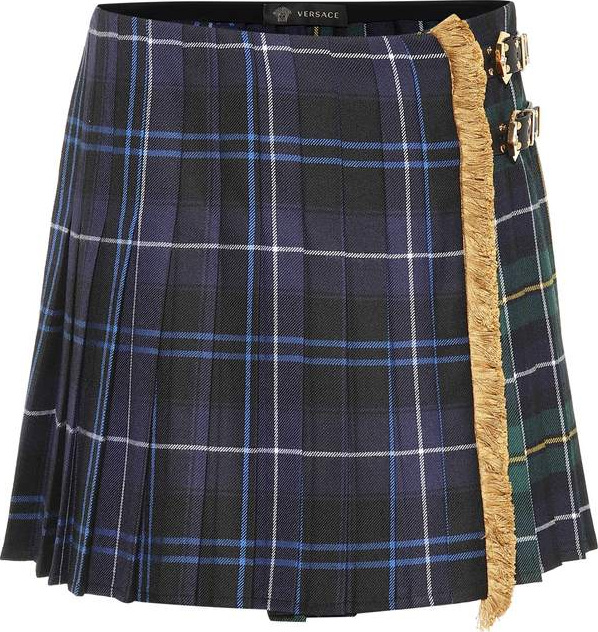 Versace Tartan wool miniskirt