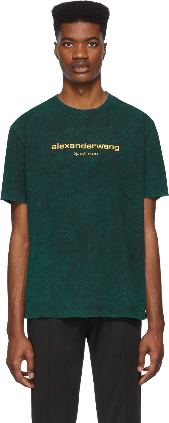 Alexander Wang Green Gold Logo T-Shirt