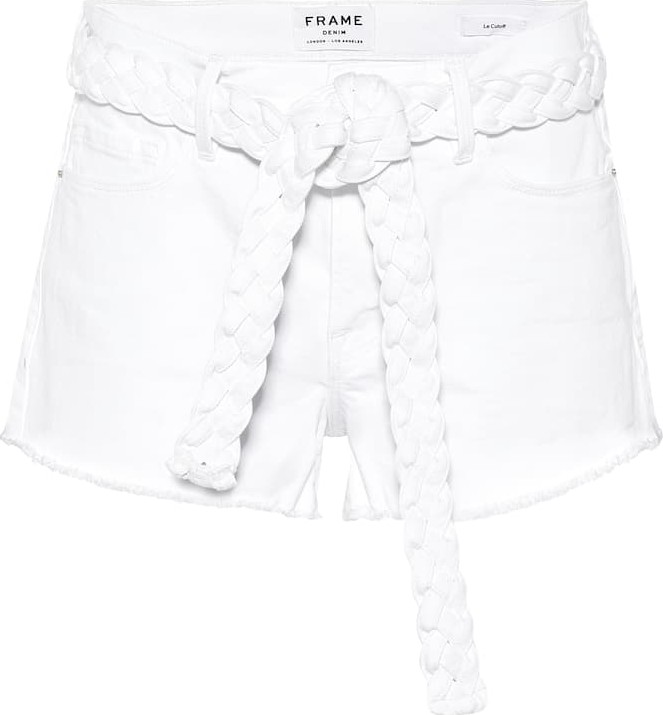 FRAME DENIM Le Cutoff belted denim shorts