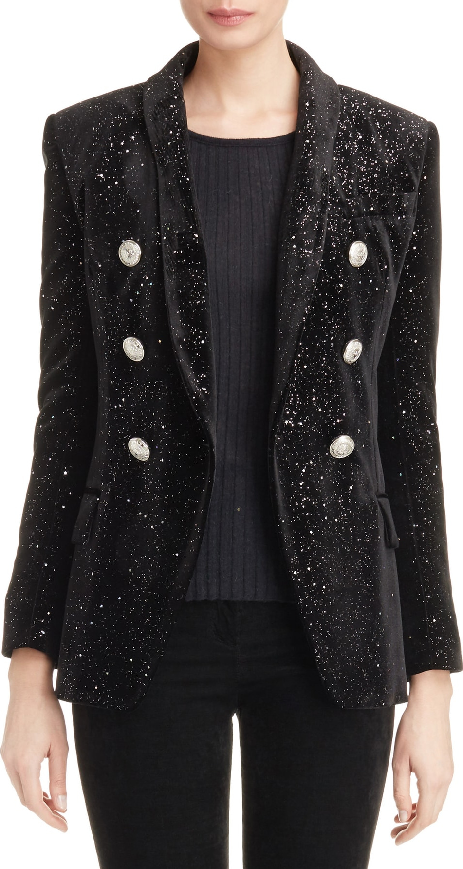 Balmain Milky Way Velour Blazer
