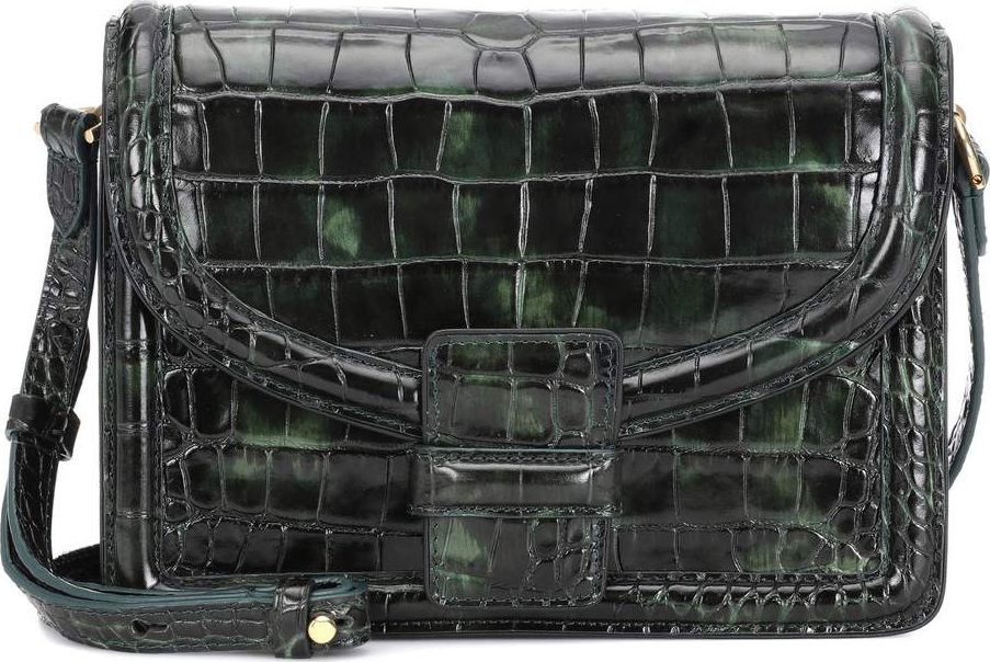 Dries Van Noten Embossed leather shoulder bag