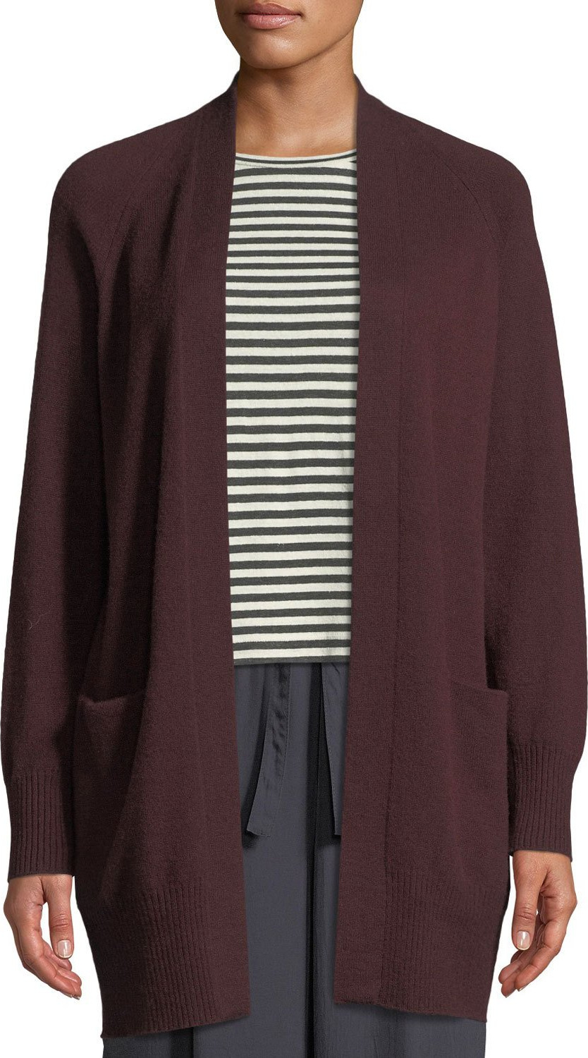 Vince Long Cashmere Raglan-Sleeve Cardigan Sweater