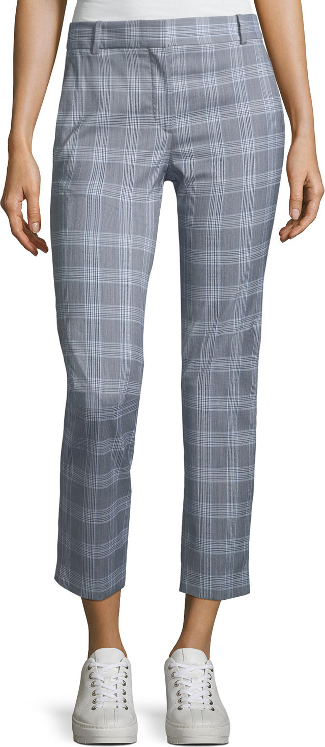 Theory Maple-Check 2 Straight-Leg Ankle Trousers