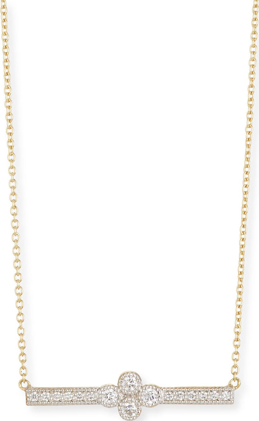 Jude Frances 18k Gold Provence Diamond Bar Station Necklace