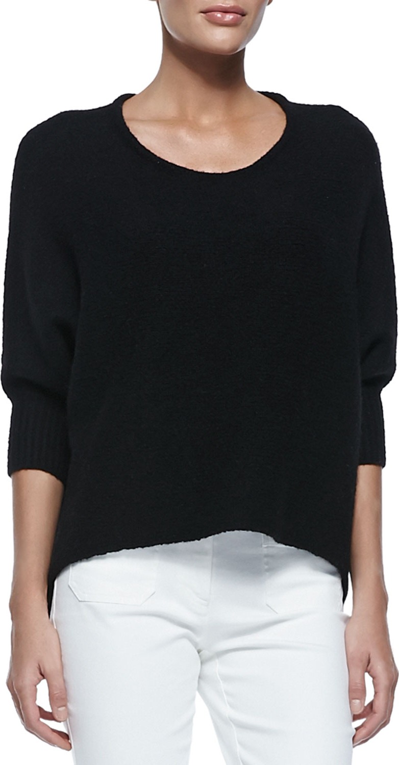 Michael Kors Collection Dolman-Sleeve Crewneck Sweater, Black