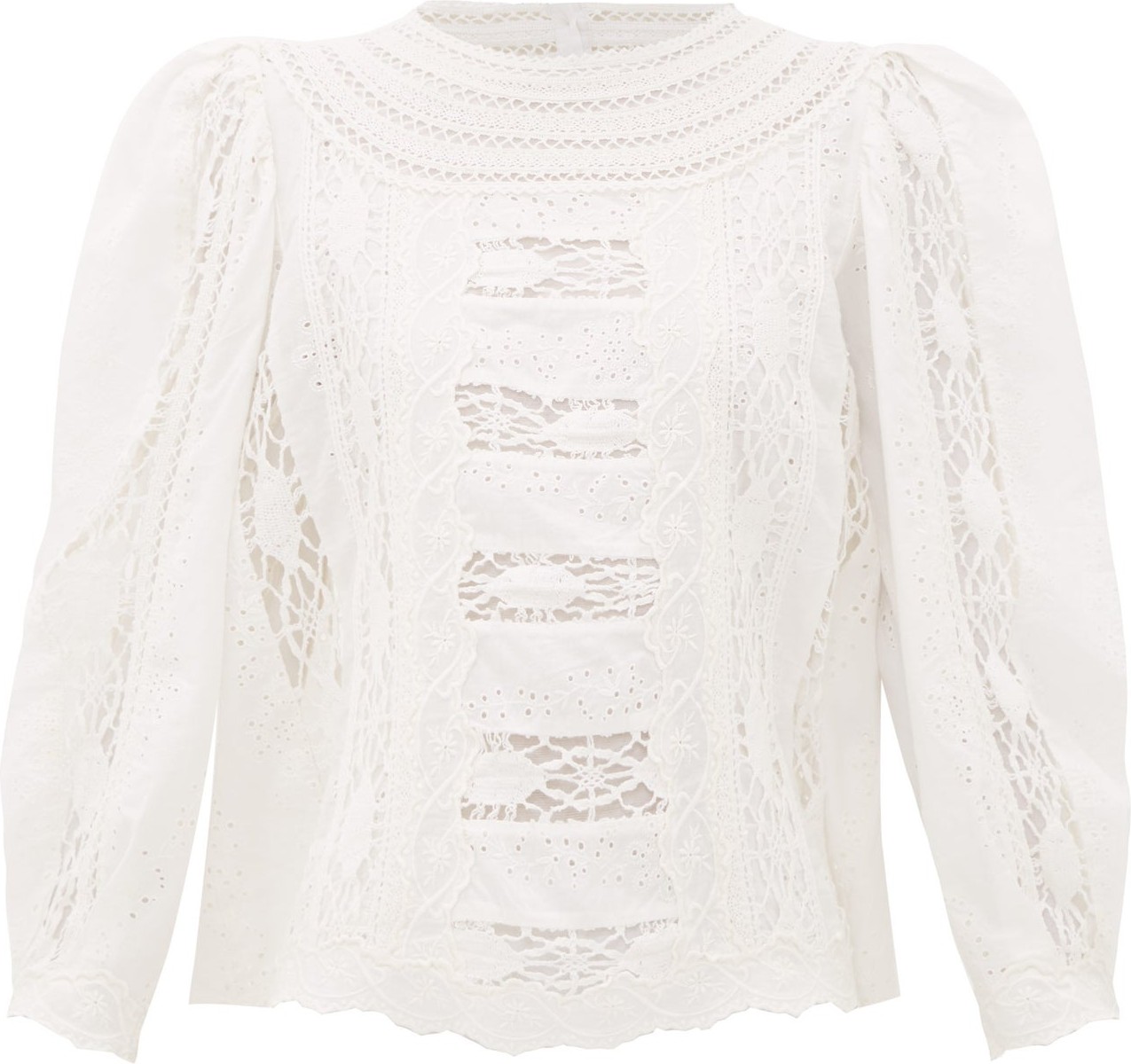 SEA Lea guipure-lace cotton blouse