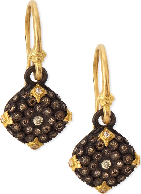 Armenta Old World Midnight Diamond Cushion Earrings
