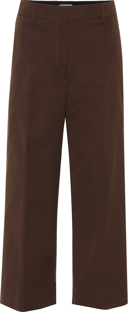 Prada High-rise wide-leg cotton pants