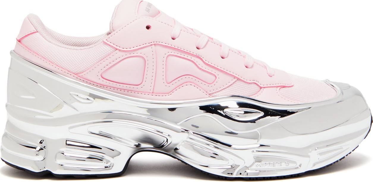 Raf Simons X Adidas Ozweego metallic-wrap mesh trainers