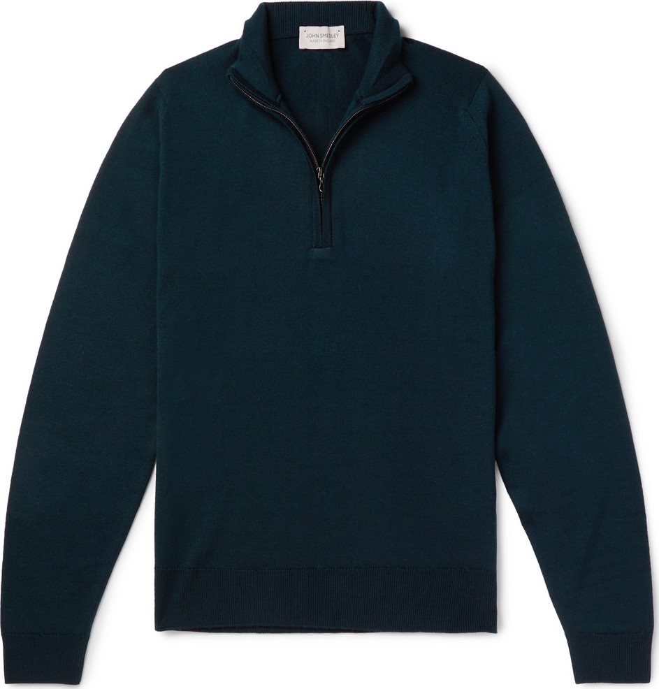 John Smedley Tapton Slim-Fit Merino Wool Half-Zip Sweater