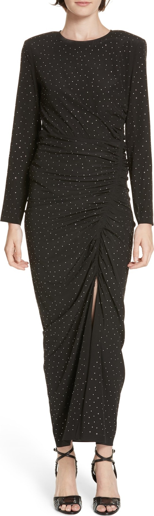 Veronica Beard Amara Rhinestone Dot Stretch Silk Dress