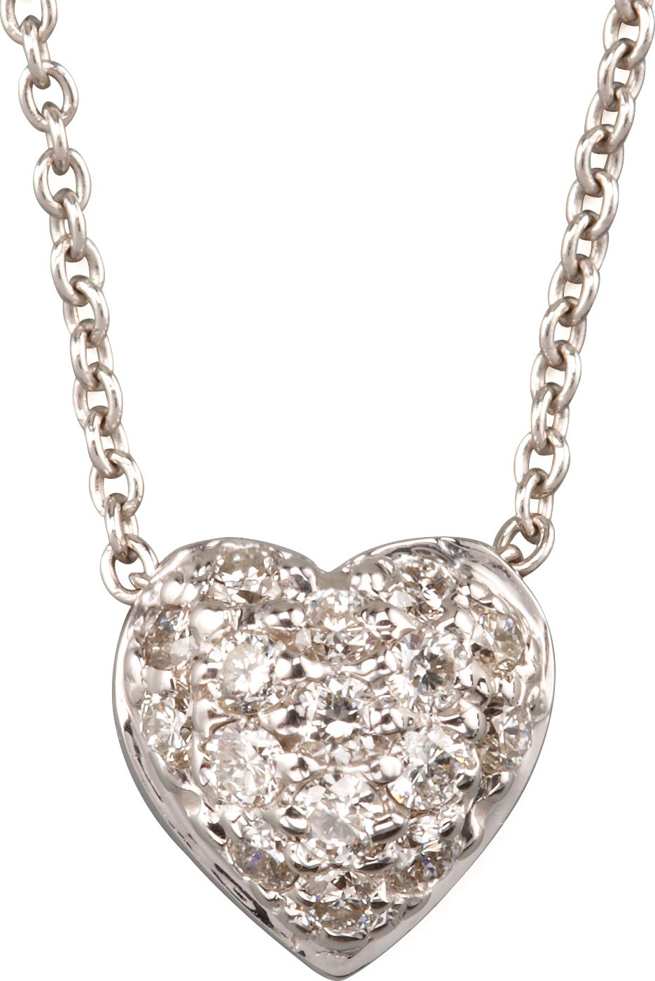 Roberto Coin Pave Puffed Heart Necklace