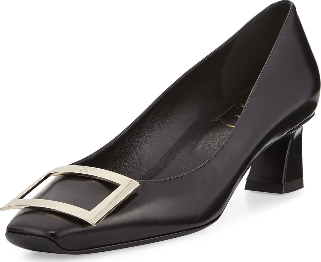 Roger Vivier Trompette Leather 45mm Pumps, Black