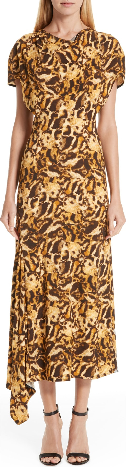Victoria Beckham Asymmetrical Leopard Print Dress