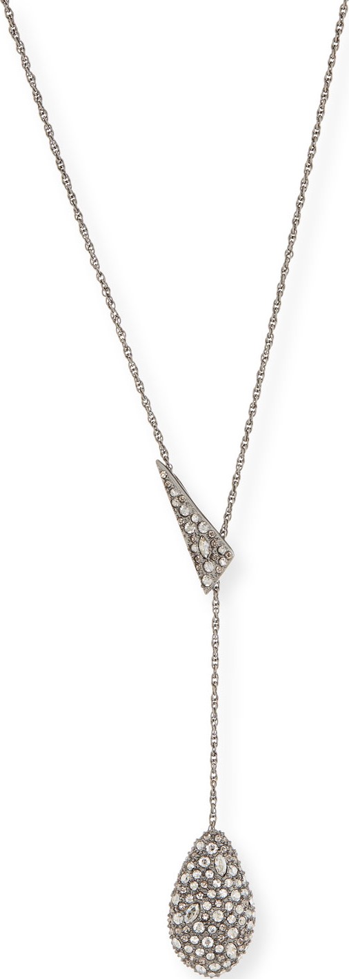Alexis Bittar Pave Teardrop Lariat Pendant Necklace