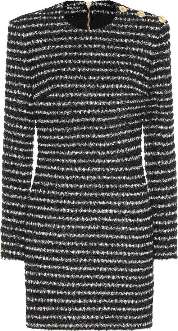 Balmain Striped tweed minidress