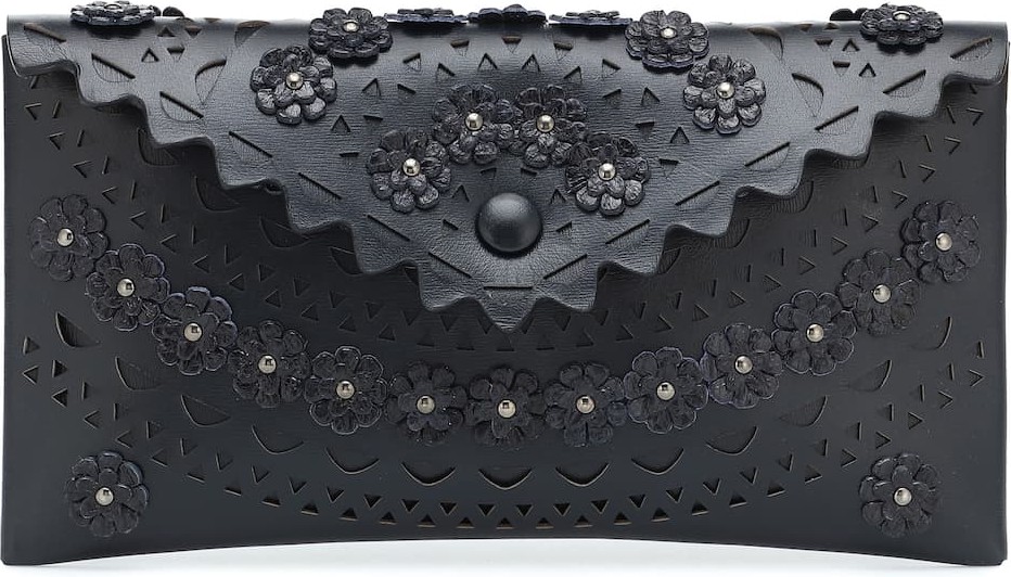 Alaïa Louise embellished leather clutch