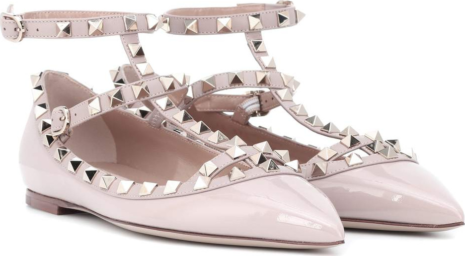 Valentino Valentino Garavani Rockstud patent leather ballet flats
