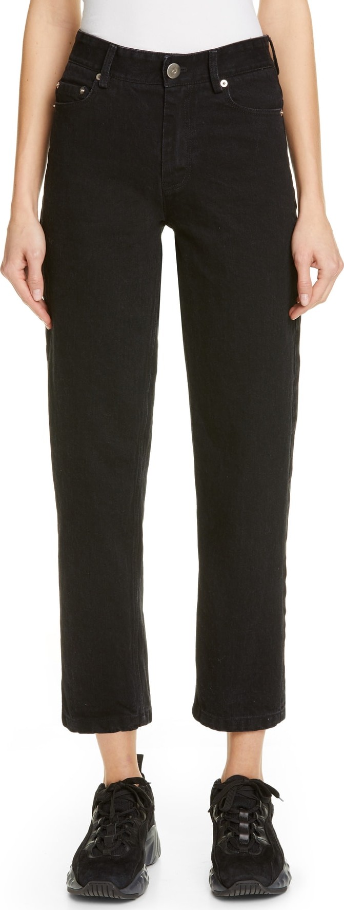 Matthew Adams Dolan High Waist Straight Leg Crop Jeans