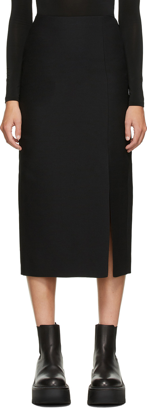 Valentino - Black Wool & Silk Skirt