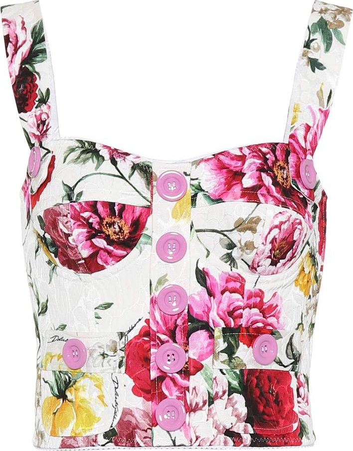 Dolce & Gabbana Floral jacquard bustier top