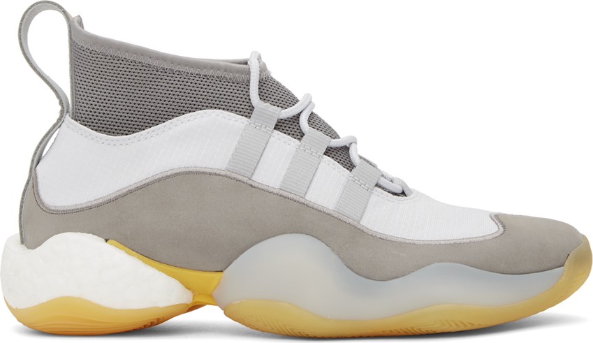 BED J.W. FORD Grey & White adidas Originals Edition Crazy BYW High-Top Sneakers