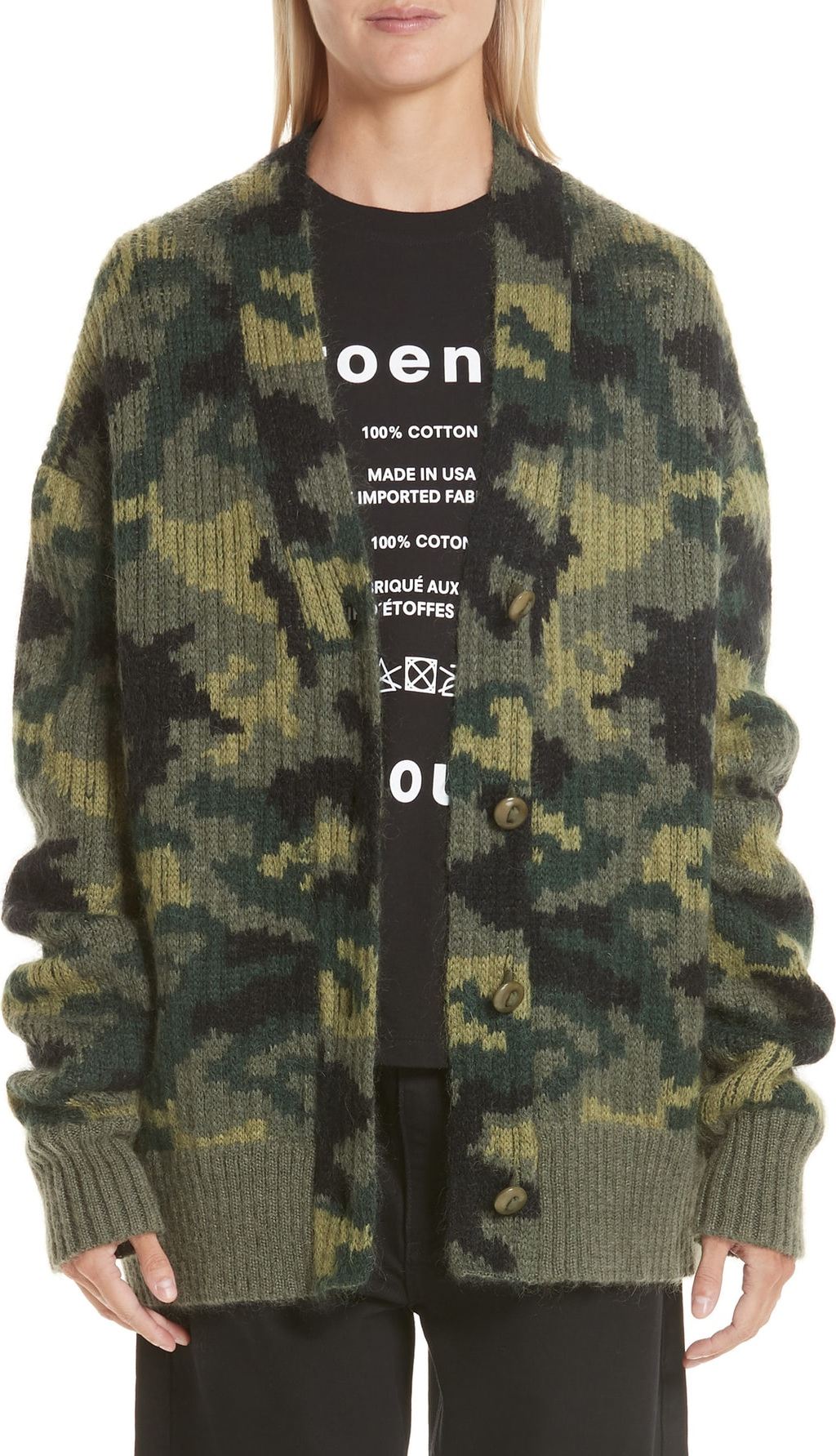 Proenza Schouler PSWL Camo Jacquard Knit Cardigan