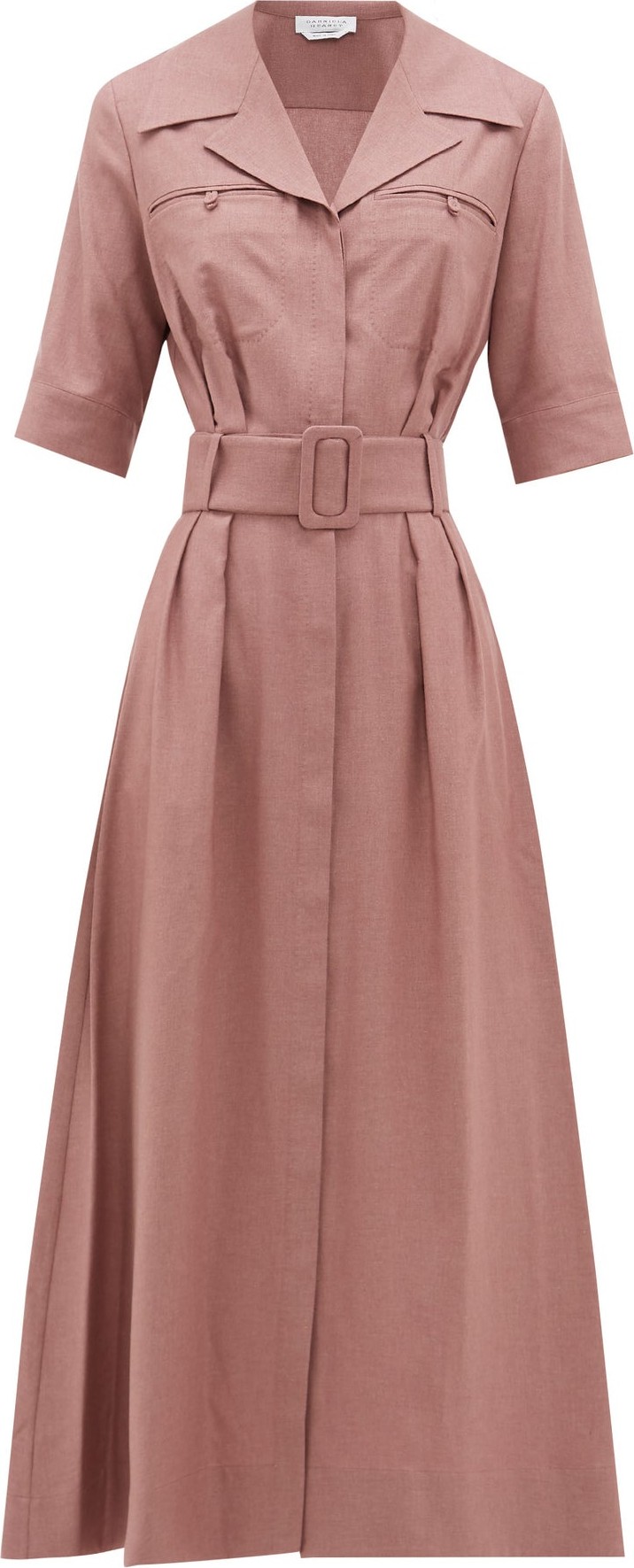 Gabriela Hearst Simone belted silk-blend midi dress