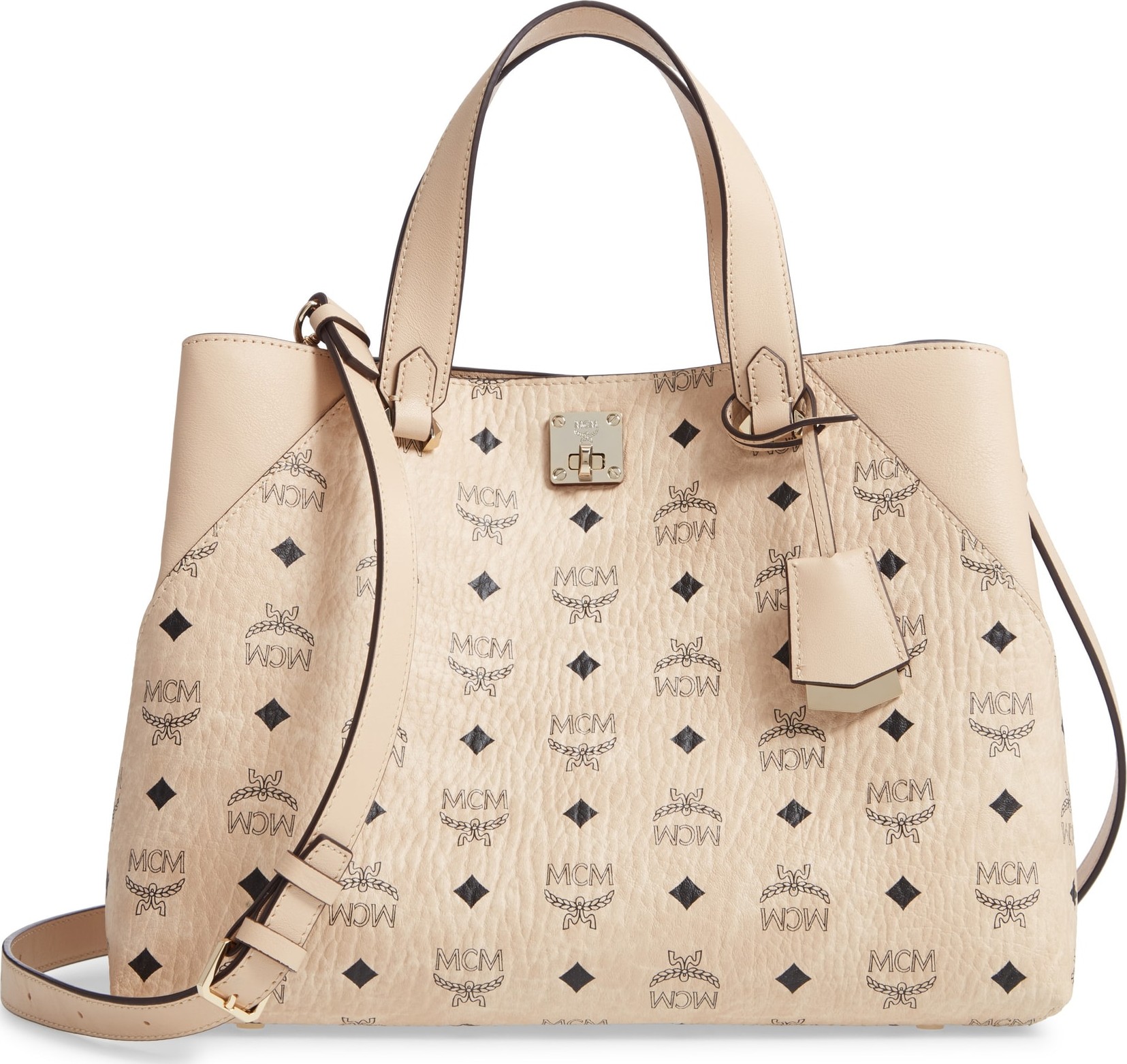 MCM Large Visetos Coated Canvas Tote