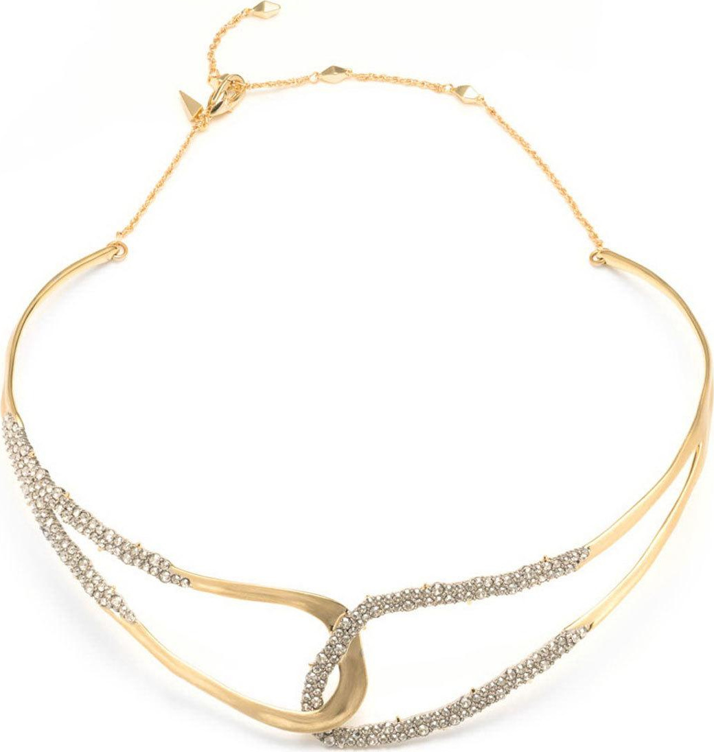 Alexis Bittar Crystal Encrusted Freeform Collar Necklace
