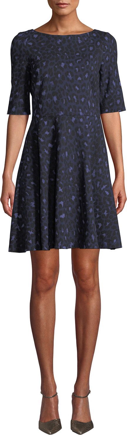 Kate Spade New York leopard lace-up ponte dress