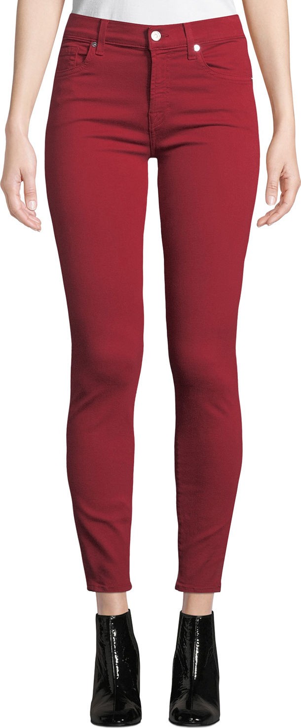 7 For All Mankind The Ankle Skinny Coated Jeans