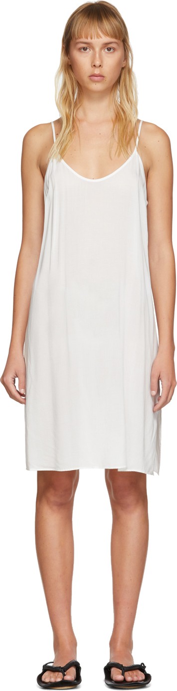 Raquel Allegra White Simple Slip Dress