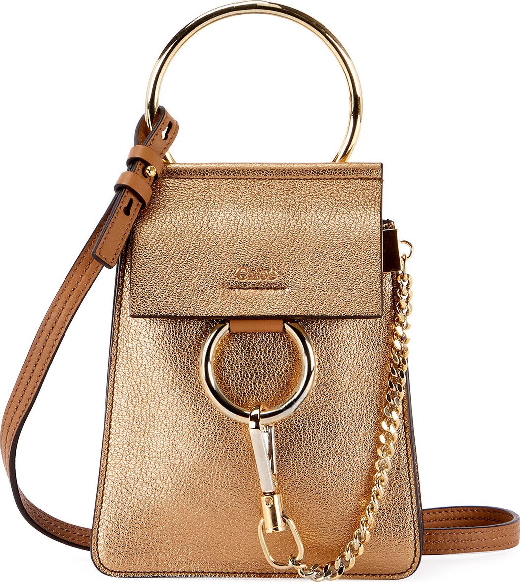 Chloe Faye Mini Metallic Leather Bracelet Bag