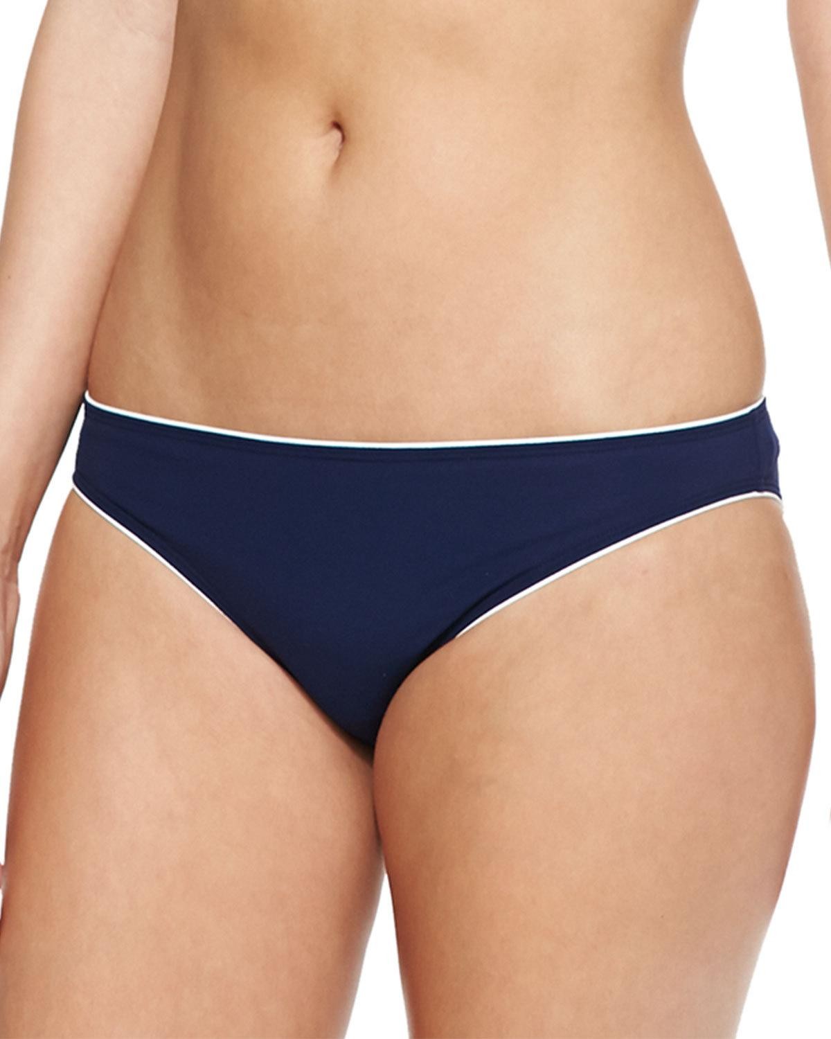 Tory Burch Riviera Contrast-Trim Swim Bikini Bottom