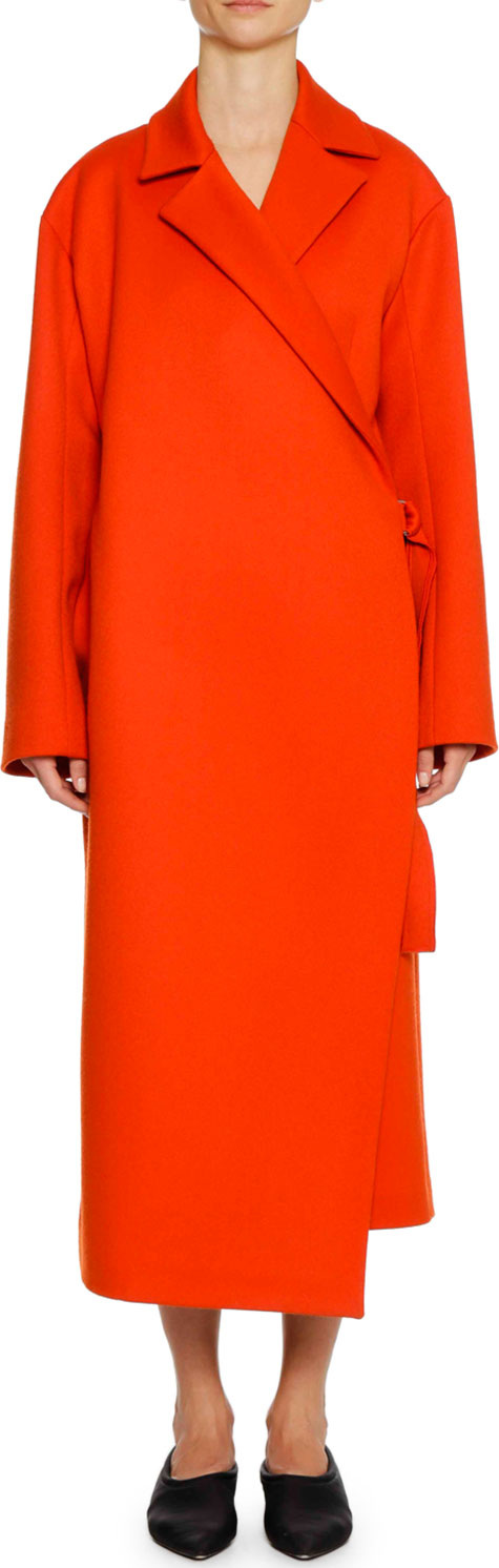 Jil Sander Belted Wool/Cashmere Wrap Coat