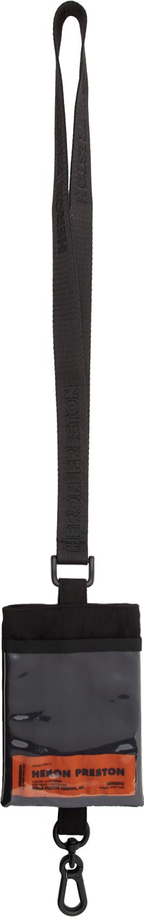 Heron Preston Black Keychain Passport Holder