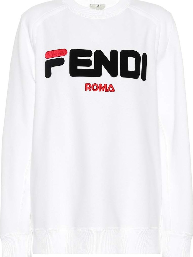 Fendi Embroidered cotton jersey sweatshirt