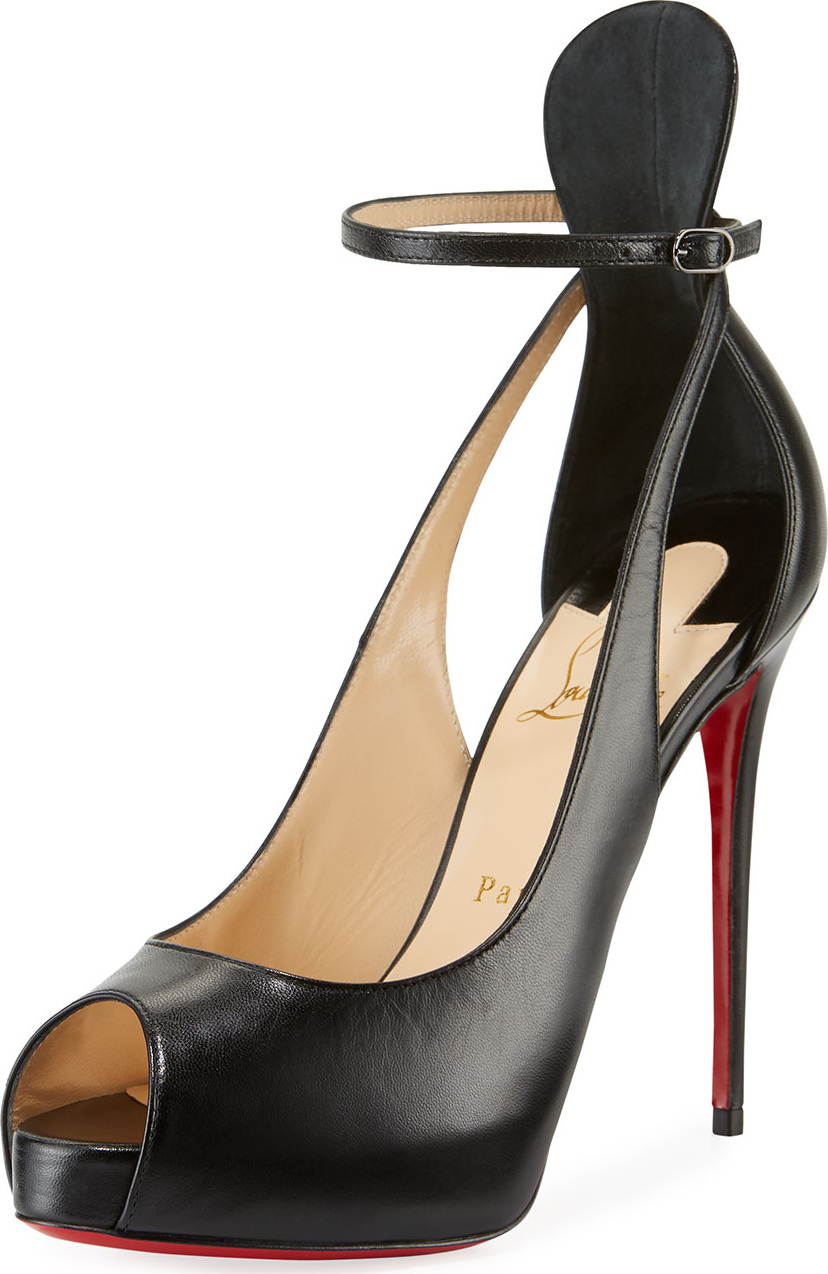 Christian Louboutin Mascaralta Platform Peep-Toe Red Sole Sandals