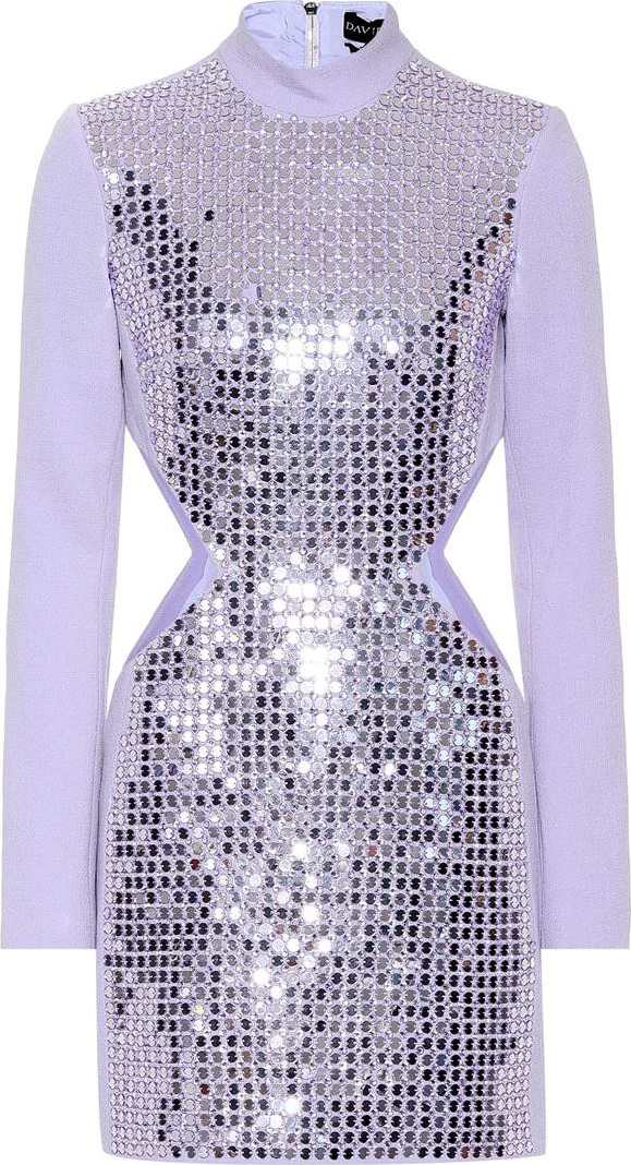 David Koma Embellished crêpe minidress