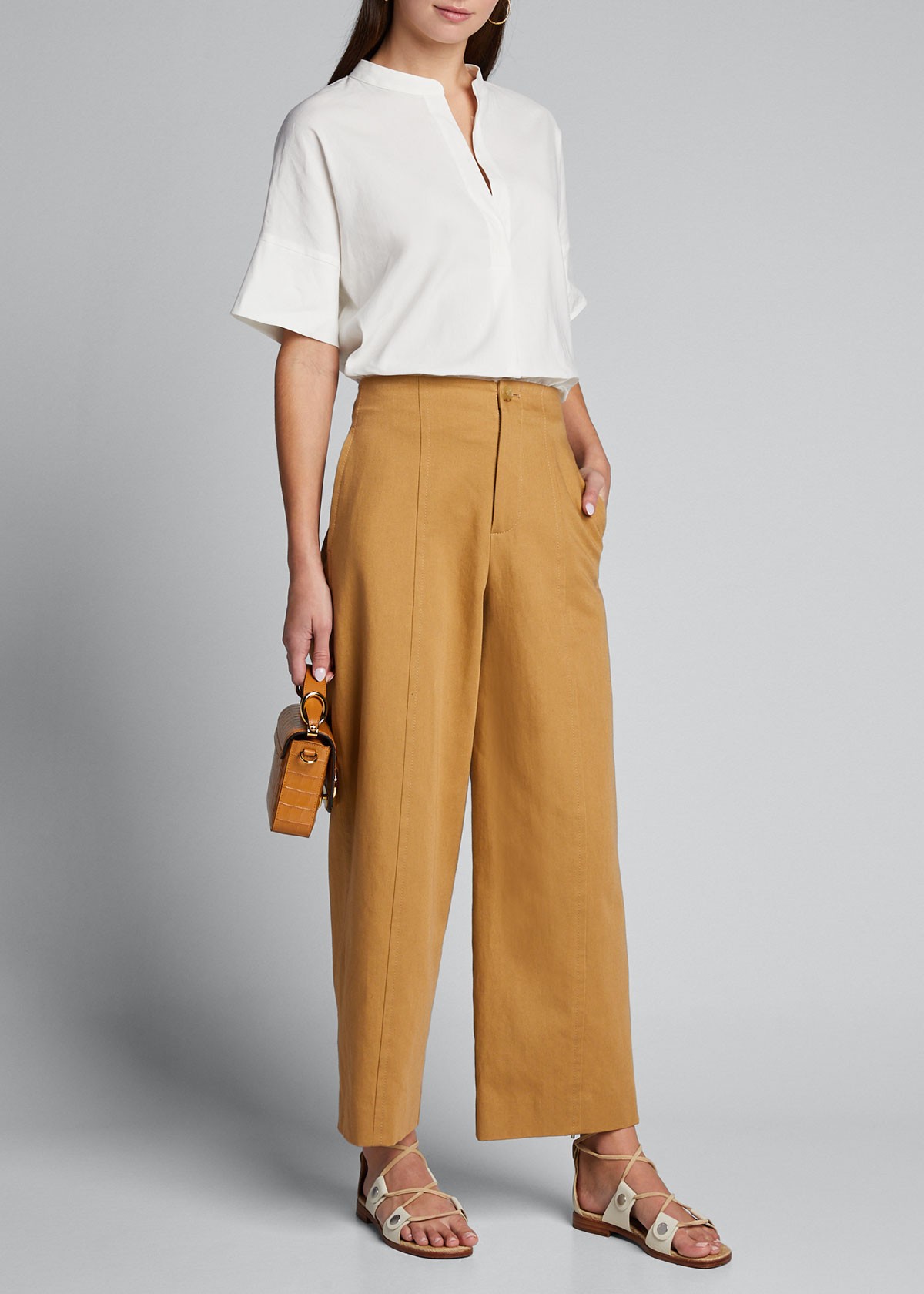 Vince High-Waist Twill Utility Pants